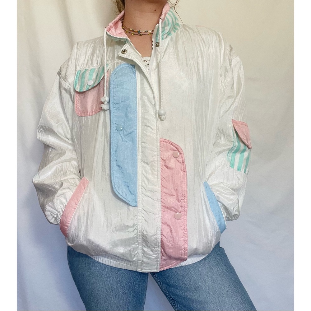 Primrose | by Janeve Sport Vintage 80s Pastel Windbreaker Jacket